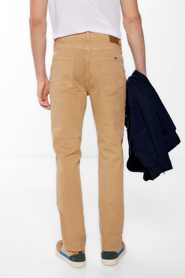 Springfield Regular fit coloured washed 5-pocket trousers medium beige