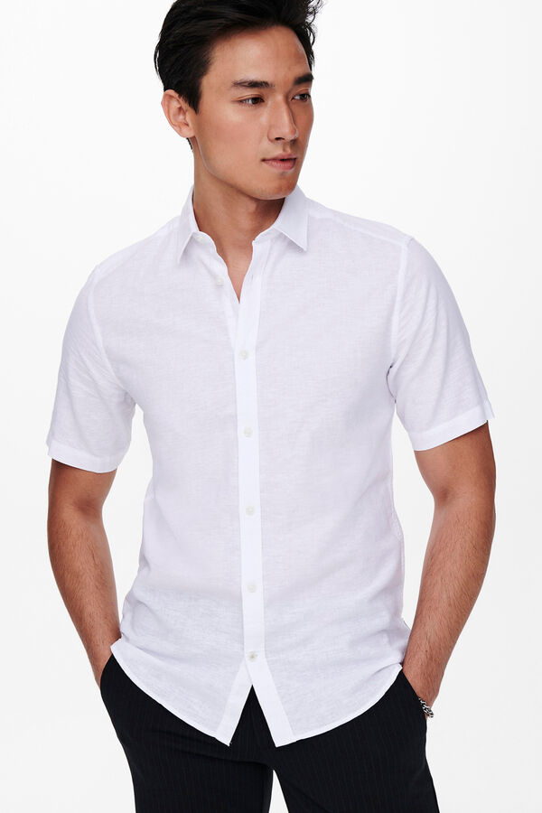 Only & Sons Camisa manga larga blanco