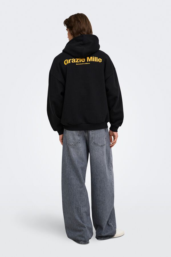 Only & Sons Sudadera oversized con capucha negro
