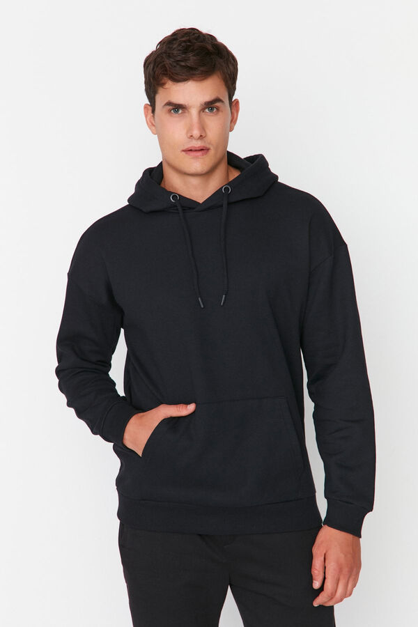 Trendyol Sudadera oversize con capucha negro