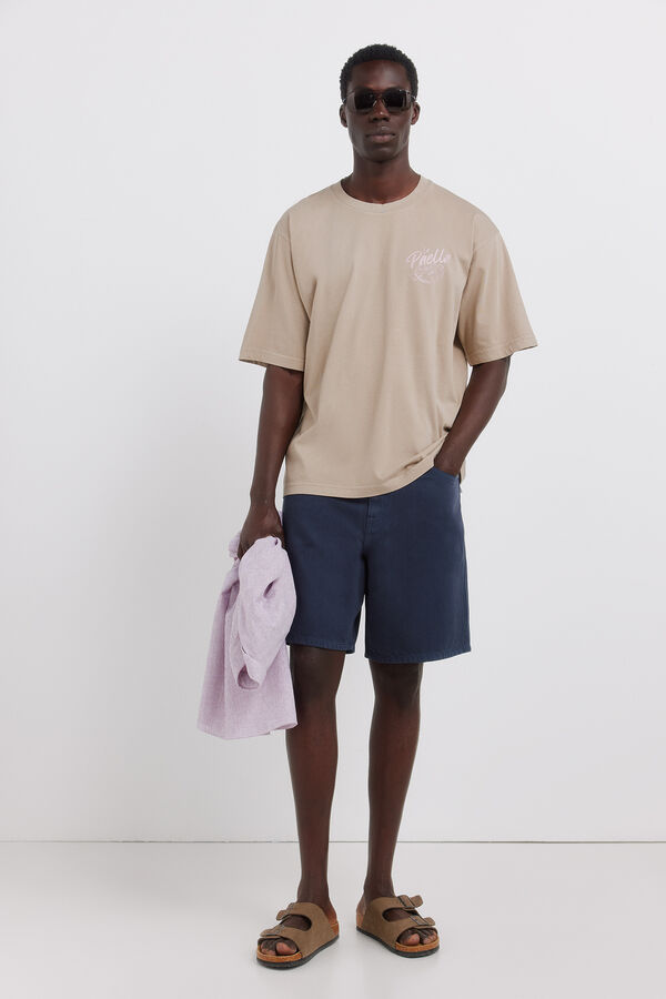 Springfield Washed straight fit Bermuda shorts blue