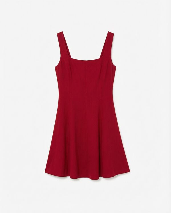 Springfield Vestido tirantes corto lino naranja