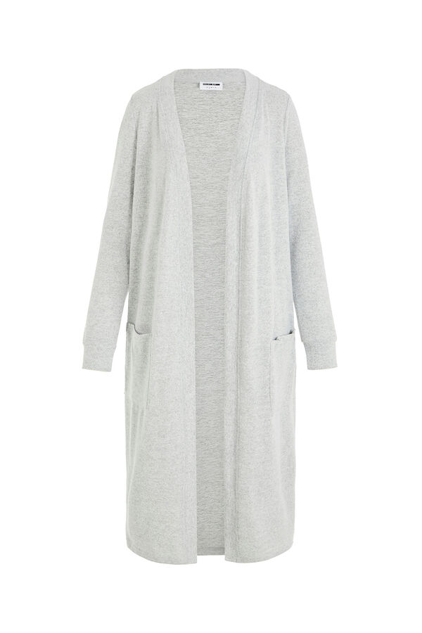 Noisy May C&aacute;rdigan largo fino gris