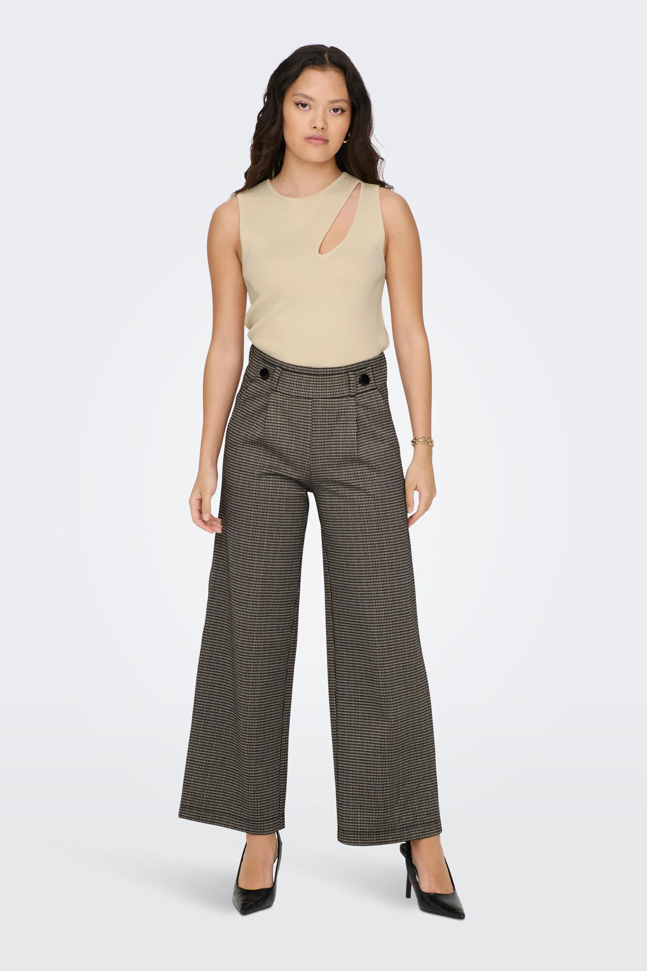 Checked wide-leg canvas pants in brown - Burberry | Mytheresa