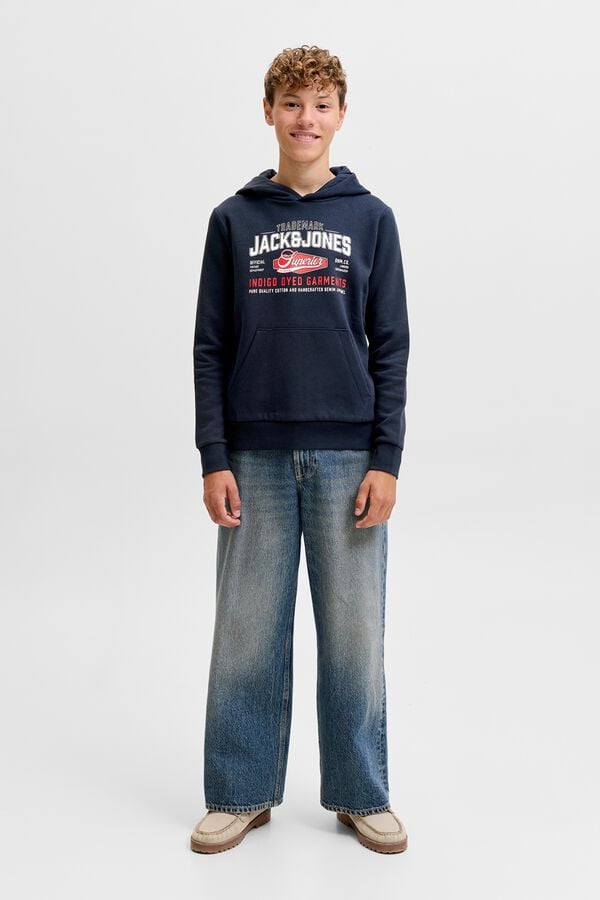 Jack & Jones Junior Sweatshirt regular com capuz azul