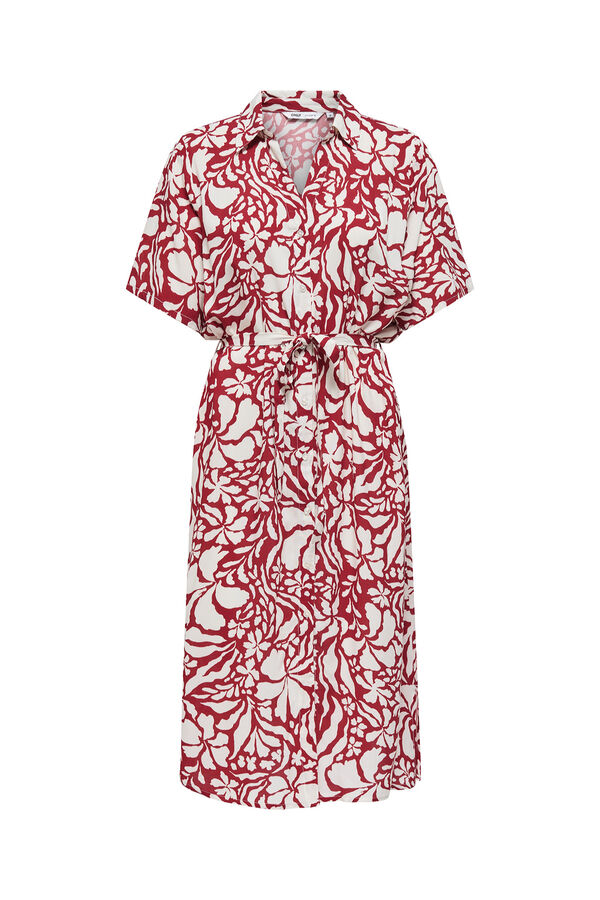 Only Hemdblusen-Midikleid Rot
