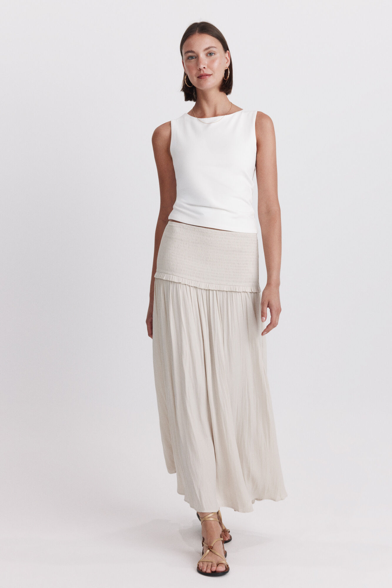Springfield Pleated honeycomb midi skirt