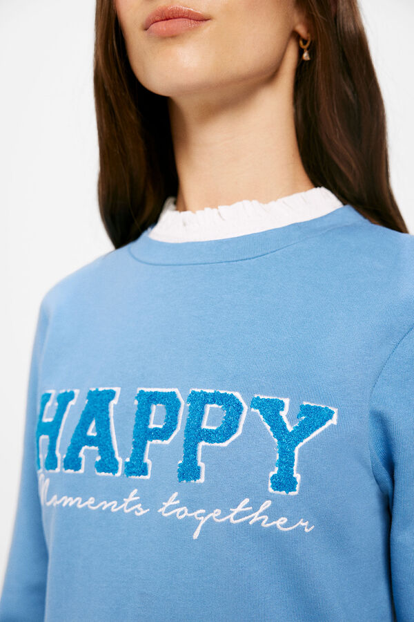 Springfield Sweatshirt „Happy“ blau