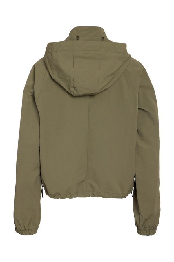 Noisy May Hooded, zip fastening and front pocket windbreaker green