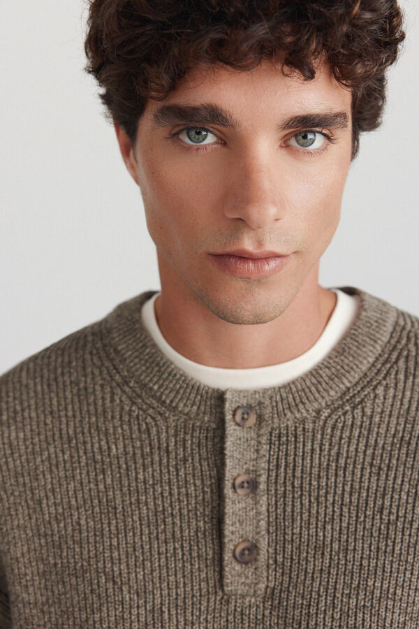 Springfield Henley neck jumper nude