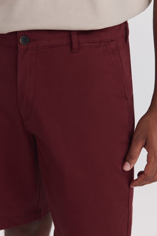 Springfield Bermude u boji comfort fit Crvena