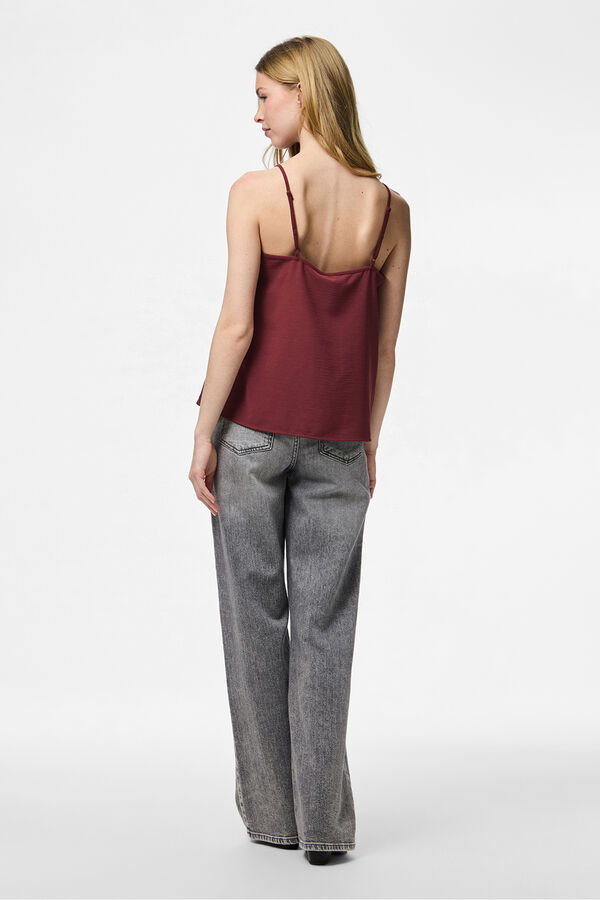 Pieces Top de renda vermelho