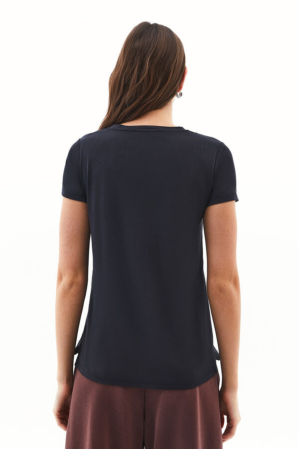 Oxxo T-shirt de gola em bico preto