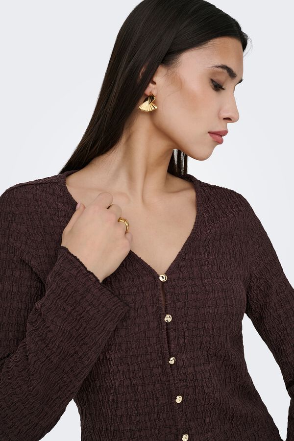 Only Strickjacke mit Struktur Nude