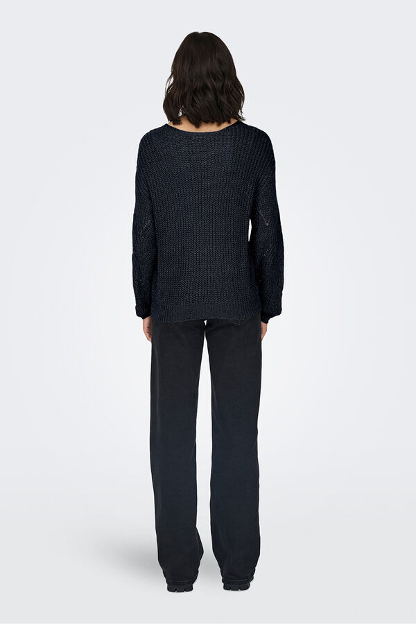 JDY Jersey cuello pico lurex azul