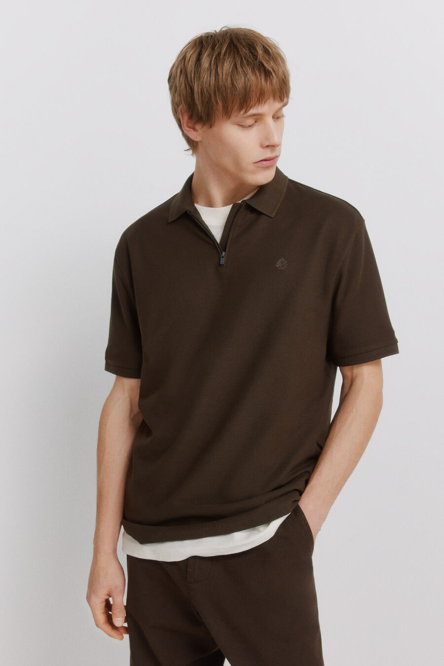 Polo piqué cremallera regular fit