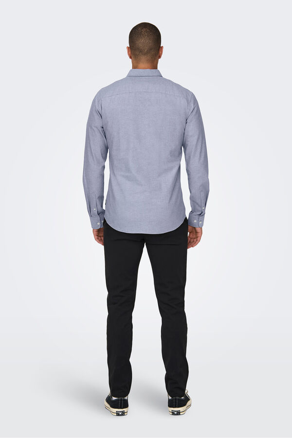 Only & Sons Lang&auml;rmeliges Hemd Blau