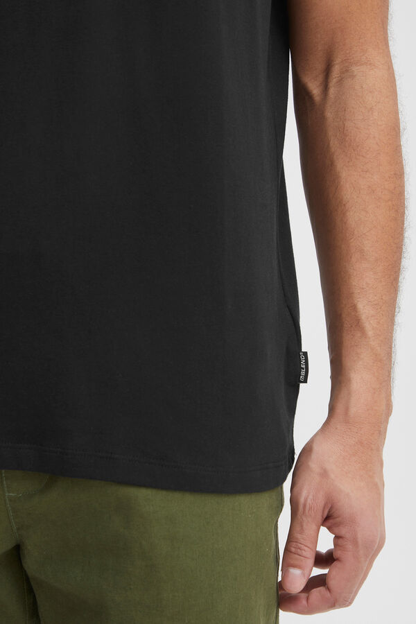 Springfield Short-sleeved round neck T-shirt fekete