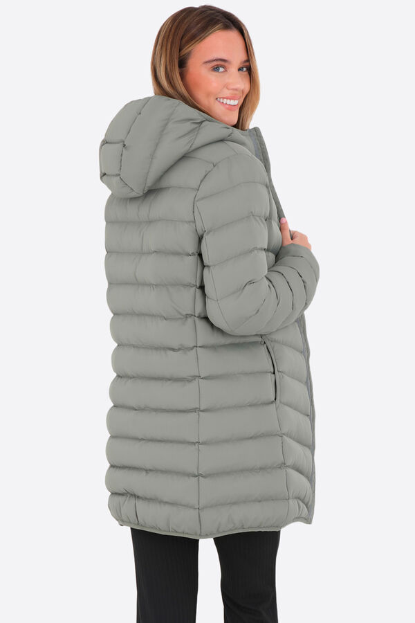 Springfield Quilted coat with hood grey