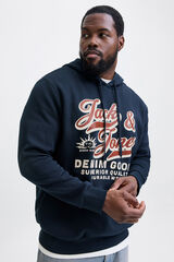 Jack & Jones PLUS Sudadera con capucha b&aacute;sica azul