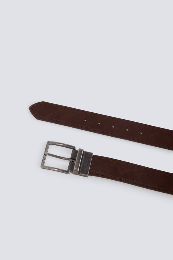 Springfield Reversible denim belt nude