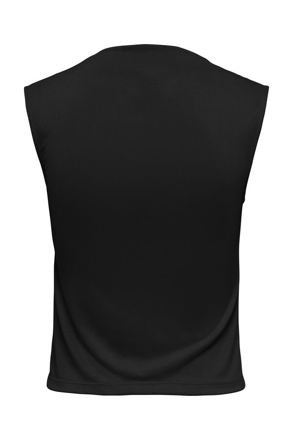 Only Top cuello drapeado negro
