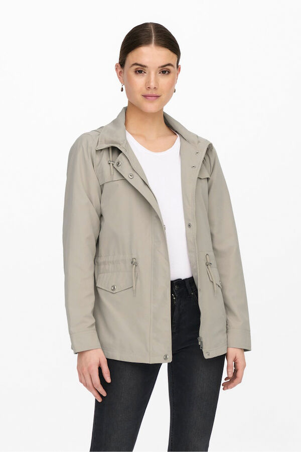 Only Short hooded parka grey