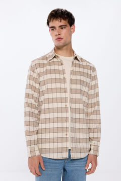 Springfield Chemise à carreaux rustique beige moyen