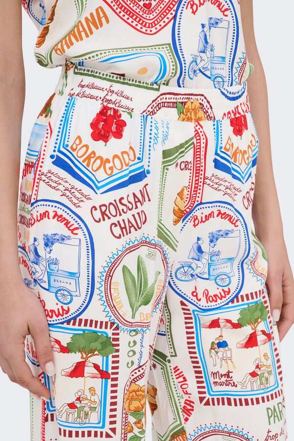 JDY Pantal&oacute;n largo ancho blanco