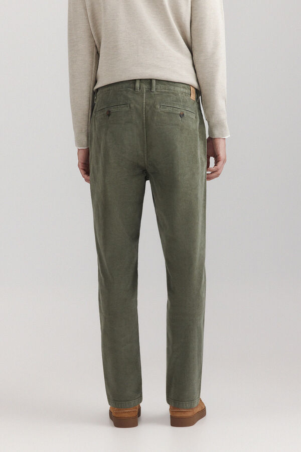 Springfield Pantalon en velours c&ocirc;tel&eacute; lav&eacute; beige