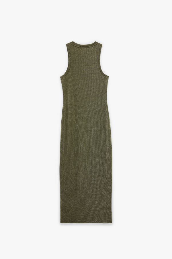 Koton Vestido brillante ajustado kaki