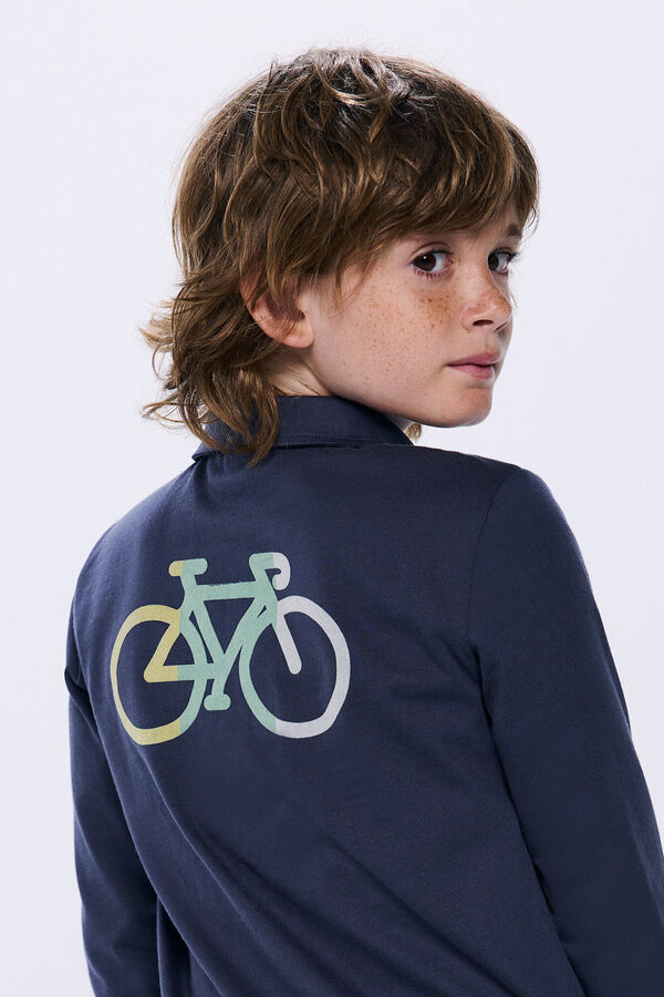 Springfield Boy's long sleeve bike polo bluish