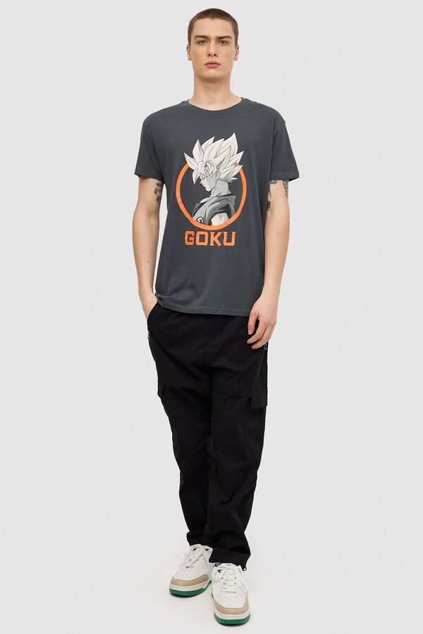 Springfield Dragon Ball print T-shirt grey mix
