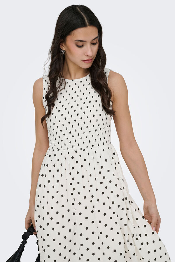 JDY Flared midi dress white