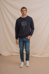 Celopman Sudadera con bordado frontal azul