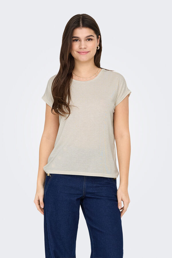 Only regular fit glitter t-shirt white