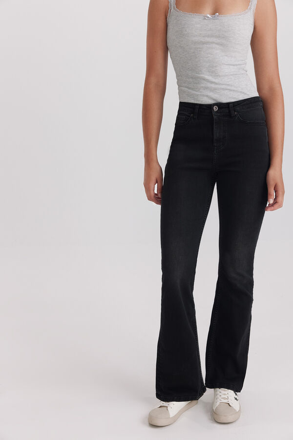 Springfield Bootcut high-rise jeans black