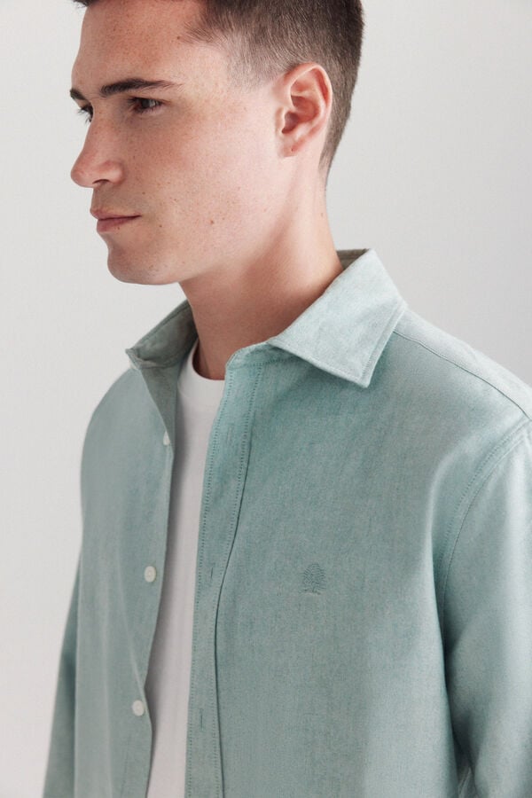 Springfield Chemise oxford en tencel vert