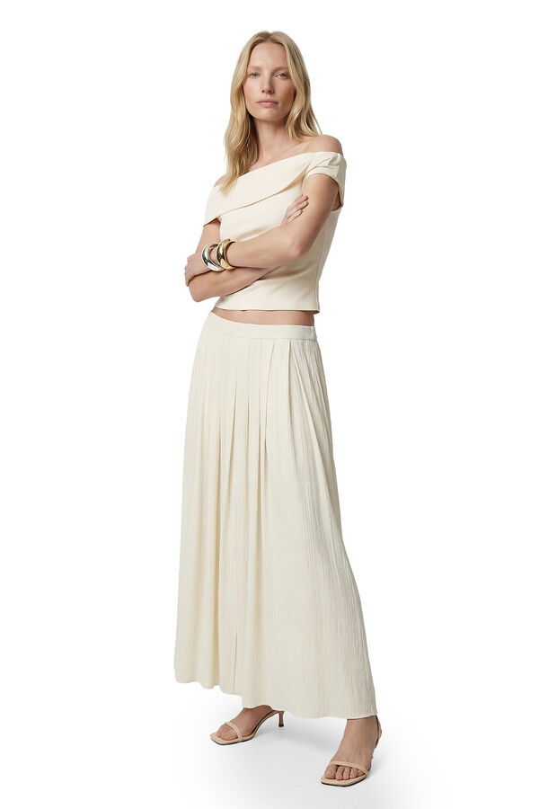 Koton Pleated maxi skirt brown