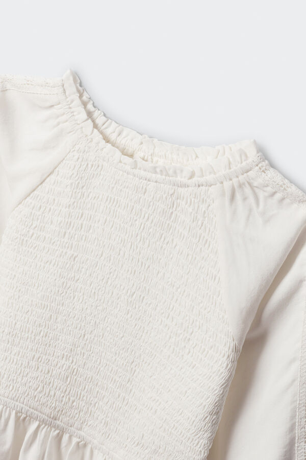 Springfield Kids Dečija naborana bluza Bela