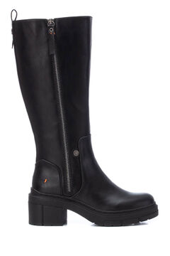 Refresh Botas de couro sint&eacute;tico preto