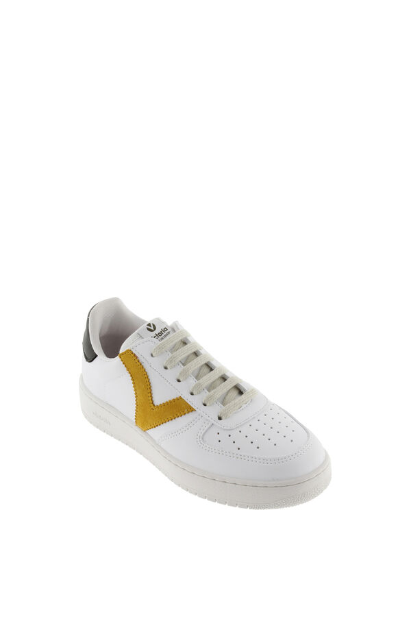 Springfield Contrast Faux Leather Retro Trainers Zlatna