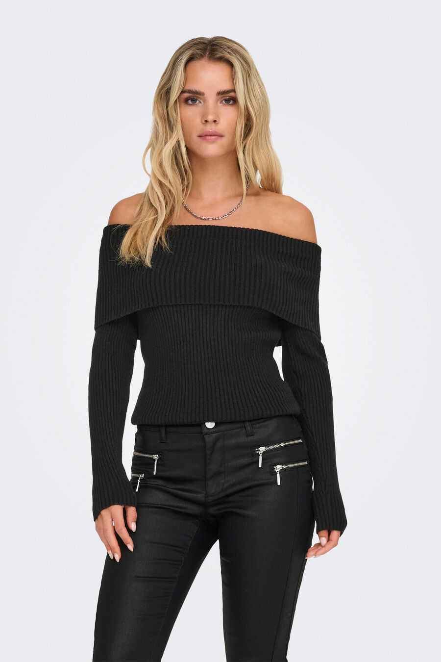 Jersey cuello barco vuelto