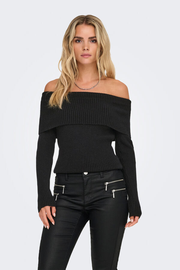 Only Camisola com gola gola preto