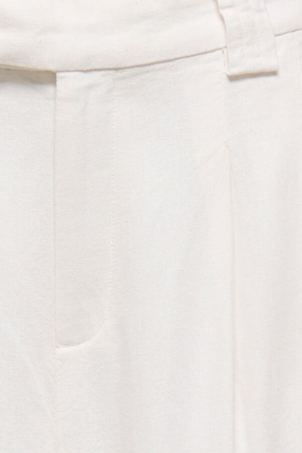 Only Pantal&oacute;n wide de lino blanco
