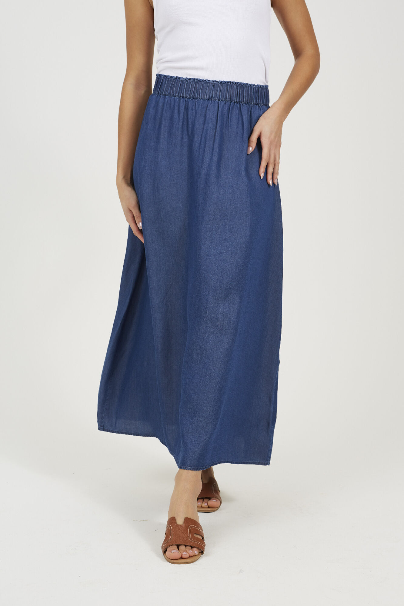 Brave Soul Saia midi com cintura el&aacute;stica