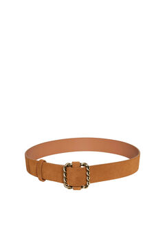 Springfield Suede belt with square buckle brown