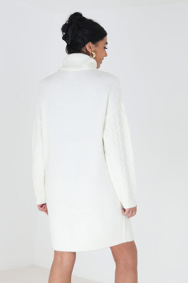 Springfield Cross-knit dress white