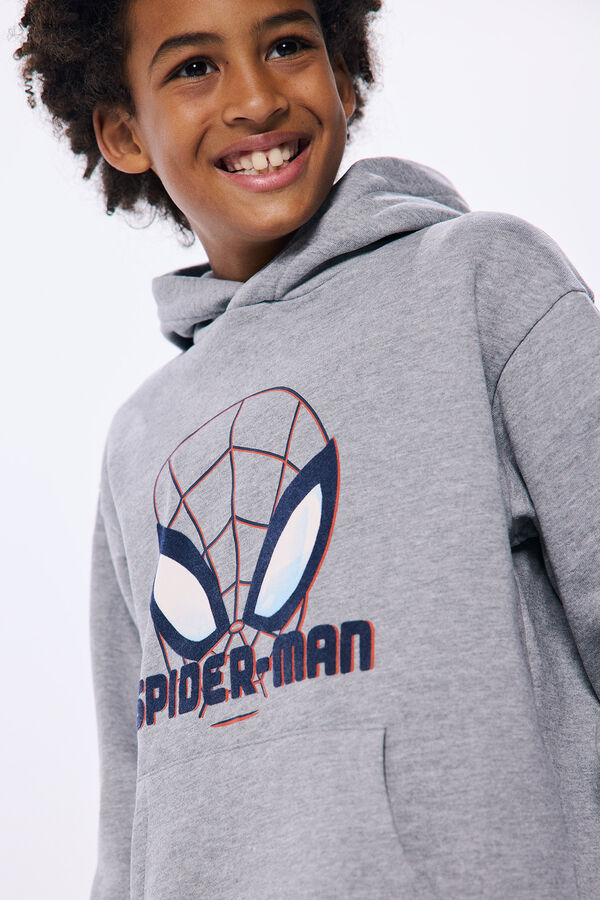 Springfield Sudadera capucha Spiderman niño gris medio