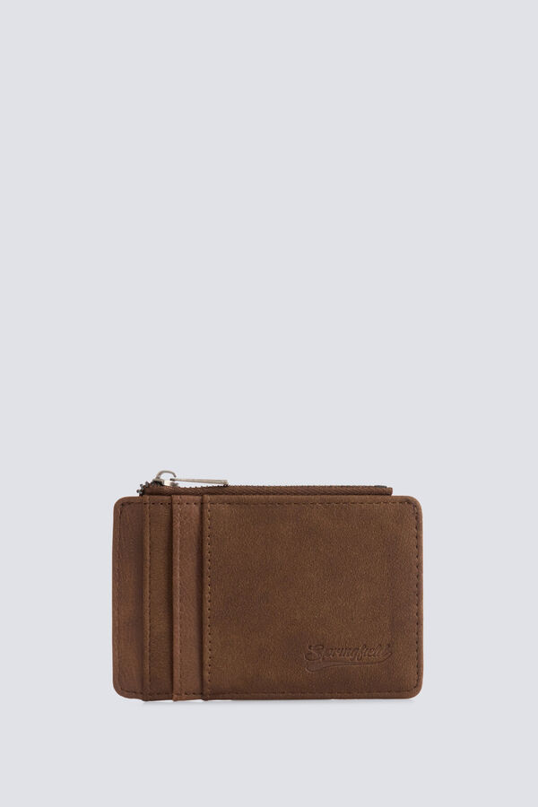Springfield Bicolour faux leather card holder purse mink